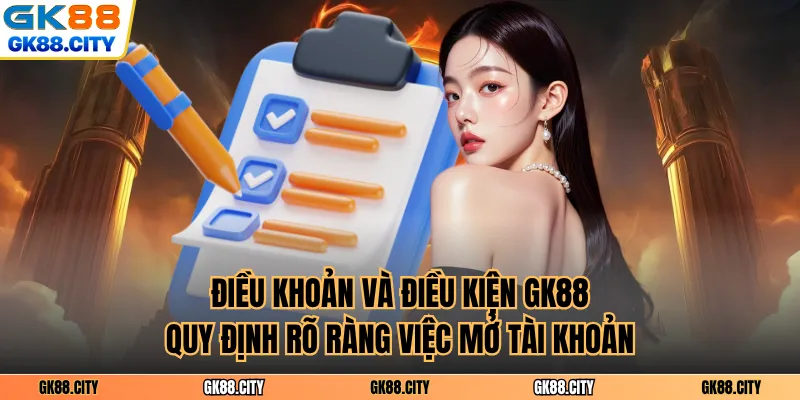 Điều khoản và điều kiện GK88 quy định rõ ràng việc mở tài khoản